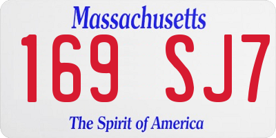 MA license plate 169SJ7