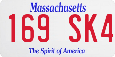 MA license plate 169SK4