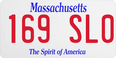 MA license plate 169SL0