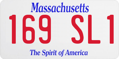 MA license plate 169SL1
