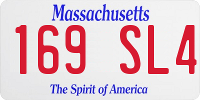 MA license plate 169SL4