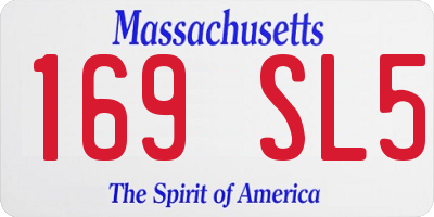 MA license plate 169SL5