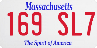 MA license plate 169SL7