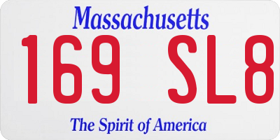MA license plate 169SL8
