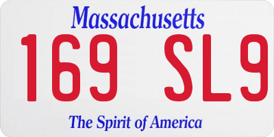 MA license plate 169SL9