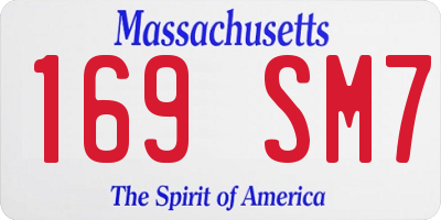 MA license plate 169SM7