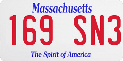MA license plate 169SN3