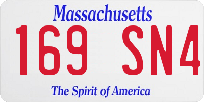 MA license plate 169SN4