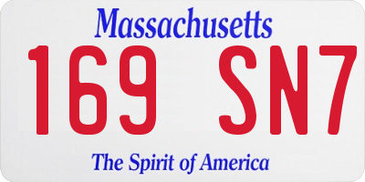 MA license plate 169SN7