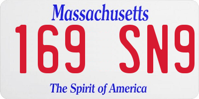 MA license plate 169SN9