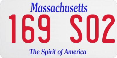 MA license plate 169SO2