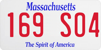 MA license plate 169SO4