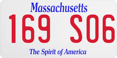 MA license plate 169SO6