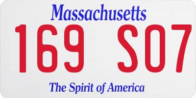 MA license plate 169SO7