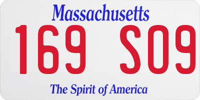 MA license plate 169SO9