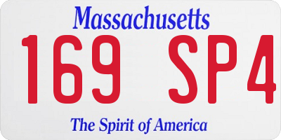 MA license plate 169SP4