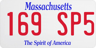 MA license plate 169SP5