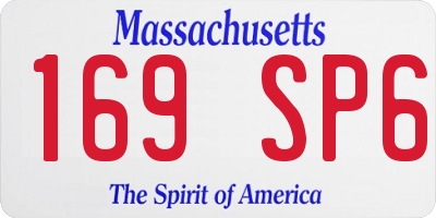 MA license plate 169SP6