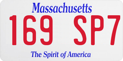 MA license plate 169SP7