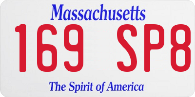 MA license plate 169SP8