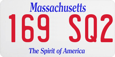 MA license plate 169SQ2