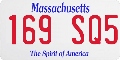 MA license plate 169SQ5