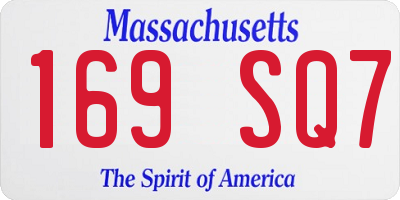 MA license plate 169SQ7