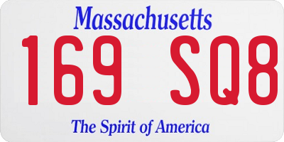 MA license plate 169SQ8