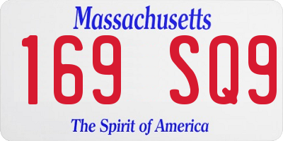 MA license plate 169SQ9