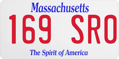 MA license plate 169SR0