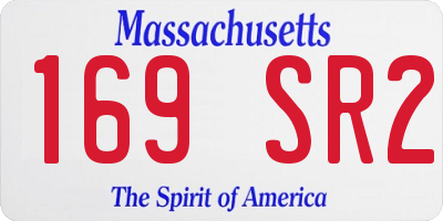 MA license plate 169SR2