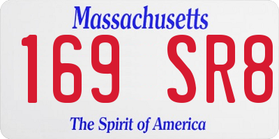 MA license plate 169SR8