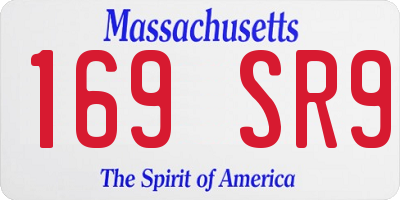 MA license plate 169SR9