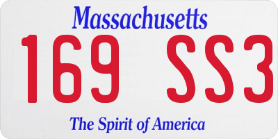 MA license plate 169SS3