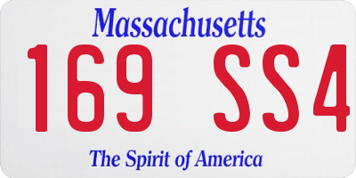 MA license plate 169SS4