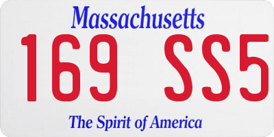 MA license plate 169SS5