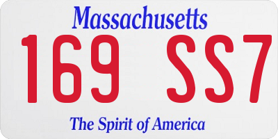 MA license plate 169SS7