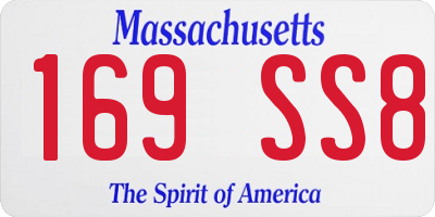 MA license plate 169SS8