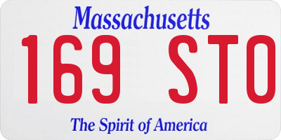 MA license plate 169ST0