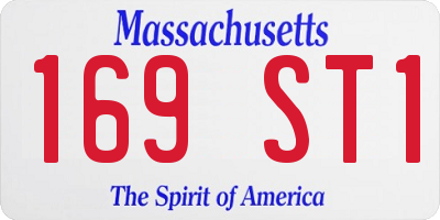 MA license plate 169ST1