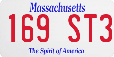 MA license plate 169ST3