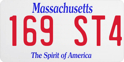 MA license plate 169ST4