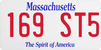 MA license plate 169ST5