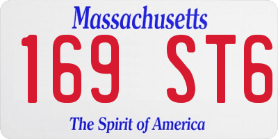 MA license plate 169ST6