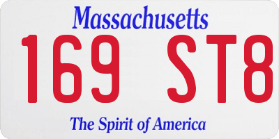 MA license plate 169ST8