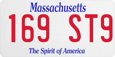 MA license plate 169ST9