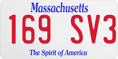 MA license plate 169SV3