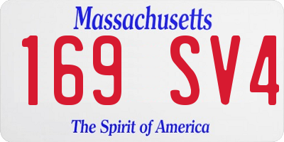 MA license plate 169SV4