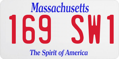 MA license plate 169SW1