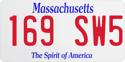 MA license plate 169SW5